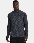 UA SEAMLESS 1/2 ZIP - BLACK / PITCH GREY