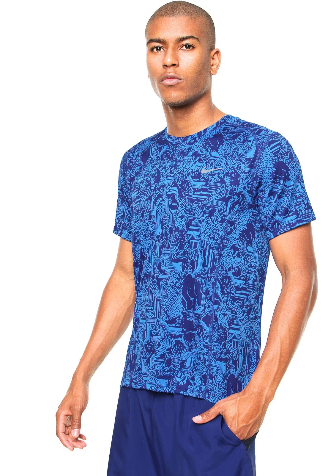 GLITCH T-SHIRT - BLUE ( PRE OWNED )