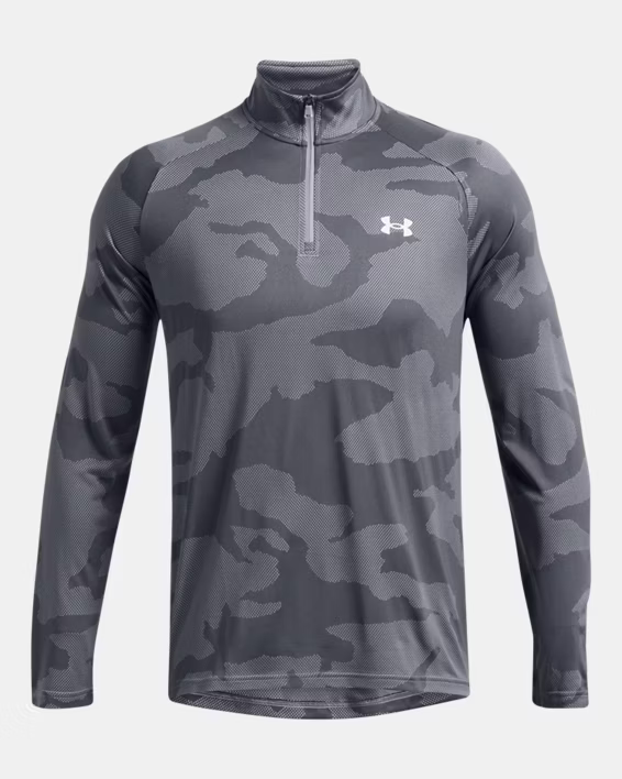 UA JACQUARD VELOCITY 1/2 ZIP - STEEL